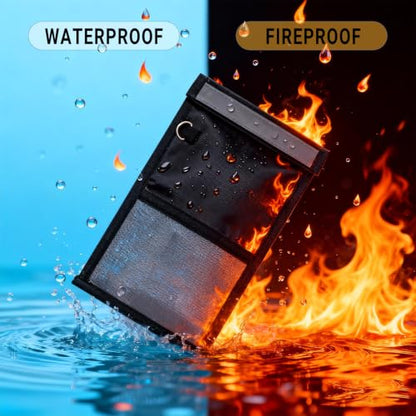 Faraday Bags for Phones 2 Pack, Military Grade Signal Blocking Bag, Anti-Tracking Anti-Hacking RFID NFC WiFi GPS Blocker, Fireproof Waterproof Faraday Pouch Black
