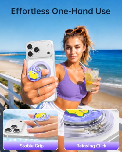 SYNCWIRE Magnetic Phone Ring Holder, for MagSafe Phone Grip Stand Kickstand - color: Mood-Lavender Purple