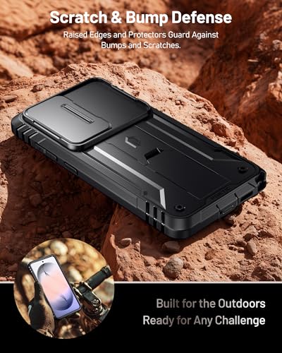 Poetic Revolution Case for Samsung Galaxy S26 Ultra, [Slide Camera Cover], [20FT Mil-Grade Drop Tested], Full-Body Military Grade Rugged Dual-Layer Shockproof Cover with Kickstand, Black - color: Black, size: Galaxy S26 Ultra