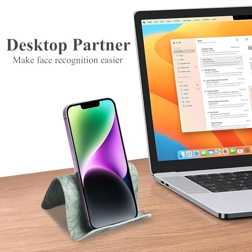 Airplane Travel Essentials for Flying Flex Flap Cell Phone Holder & Flexible Tablet Stand for Desk, Bed, Treadmill, Home & in-Flight Airplane Travel Accessories(1-Carved Green) - color: 1-Carved Green
