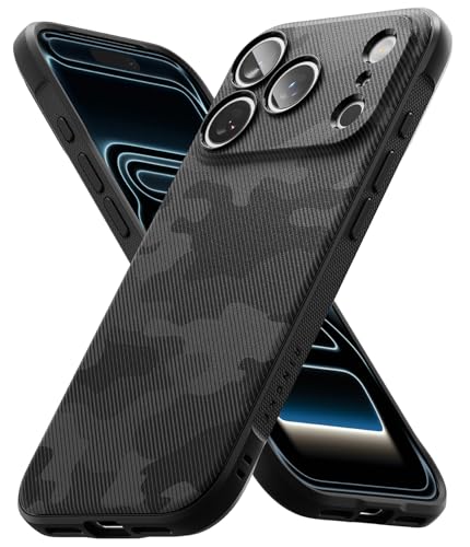 Ringke Onyx for iPhone 17 Pro Case, [Feels Good in The Hand] Oil & Dirt Resistant, Individual Lens Covers for Cameras, Non-Slip Enhanced Grip Lightweight Cover - Camo Black - color: Camo Black, size: iPhone 17 Pro