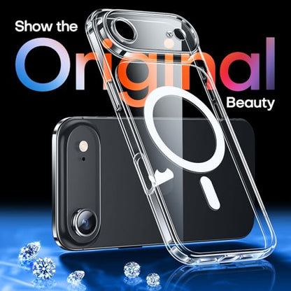 CANSHN Magnetic Compatible with iPhone Air Case(6.5 Inch), Upgraded [Full Camera Protection] [Compatible with Magsafe] Non-Yellowing Shockproof Bumper Phone Cover for iPhone 17 Air Case,Clear - color: Clear, size: iPhone Air (6.9 Inch,1 Lens)