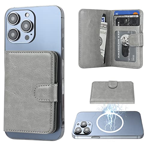 Bocasal for MagSafe Card Wallet for iPhone, Grey - color: Gray