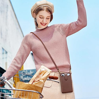 Peacocktion Small Crossbody Cell Phone Purse for Women, Lightweight Mini Small Crossbody Bags for Women with Card Slots - color: 09-chocolate Brown