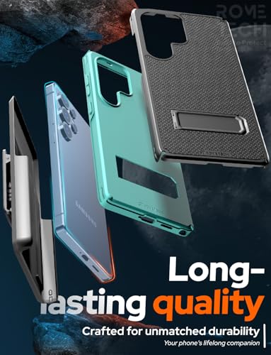 Designed for Samsung Galaxy S25 Ultra Case with Belt Clip Holster | Rugged Cover with Strong Magnet & Kickstand Heavy Duty Combo - Black & Green - color: Black & Green