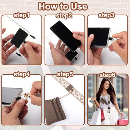 XANGNIER Clip and Go Strap for Phone with Wallet Crossbody,Multicolor 5 - color: Multicolor 5
