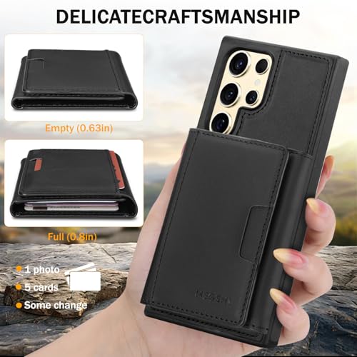for Samsung Galaxy S24 Ultra Wallet Case, 2-in-1 Detachable Magnetic Wallet Case, Card Holder RFID Blocking, Fashionable Faux Leather Card Slot & Folding Design (Black) - color: Black, size: Samsung Galaxy S24 Ultra