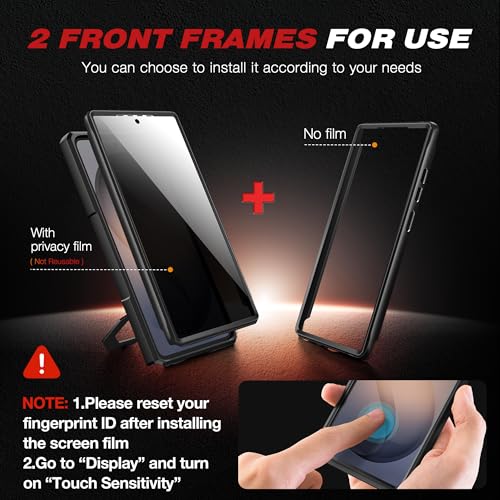 TONGATE Magnetic Stand for Samsung Galaxy S26 Ultra Case, Compatible with Magsafe, [Camera Cover & 2 Front Frames][Military Drop Protection]S26 Ultra Case Built-in Screen Protector & Belt Clip,Black/P - color: Black/P