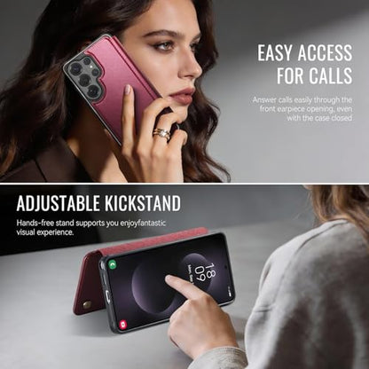 for Samsung Galaxy S26 Ultra - Slim Case Magnetic Wallet, WineRed - color: Wine Red, size: Galaxy S26 Ultra