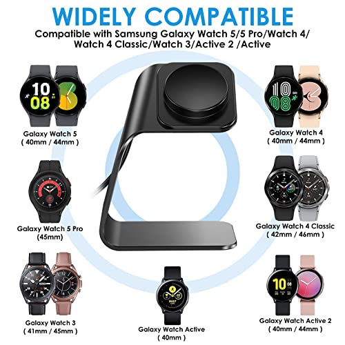 NANW Charger Dock Compatible with Samsung Galaxy Watch 7/6/5 Pro/4/3/Active 2 - USB Replacement Charging Cable Dock Stand Accessories