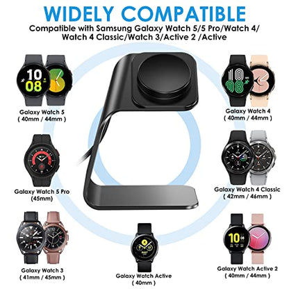 NANW Charger Dock Compatible with Samsung Galaxy Watch 7/6/5 Pro/4/3/Active 2 - USB Replacement Charging Cable Dock Stand Accessories