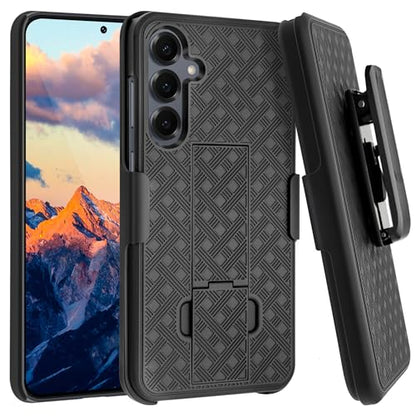 Fingic for Samsung Galaxy S25 Plus Case with Belt Clip Holster Kickstand | (Not fit for S25/S25 FE/S25 Ultra) Slim Combo Shell Swivel Holster Rugged Shockproof Case for Galaxy S25 Plus 6.7" 2025,Black - size: For Samsung Galaxy S25 Plus(6.7 inch 2025）