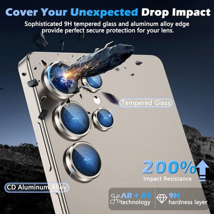 imluckies for Samsung Galaxy S25 Ultra Camera Lens Protector, AR+AF Tempered Glass & 9H Anti-Scratch Metal Individual Lens Cover, HD Clear Camera Protection for S25Ultra, Titanium Gray - color: Gray