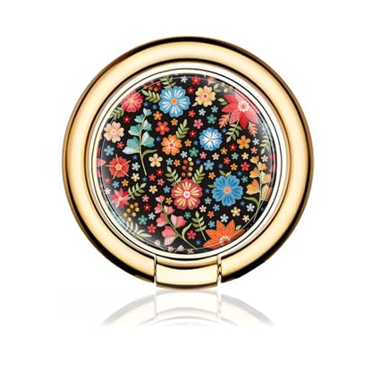 Cell Phone Ring Holder, Cute Metal Phone Grip Stand Finger Ring Kickstand, Flexible 360°Rotation Phone Tablet Case Accessories Compatible with Most Phones Colorful Beautiful Flowers