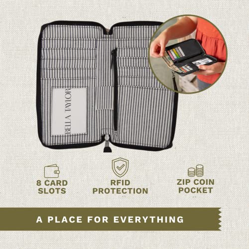 Bella Taylor Cell Phone Wristlet, Quilted Phone Wallet for Women | Lightweight, RFID blocking, phone pocket, built-in wallet, card organizer, coin pocket, secure zipper, quality construction - color: Ashmont
