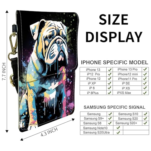 for Women Cell Phone Purse,with Touchscreen Cell Phone Purse,PU Leather Shoulder Bag Waterproof Phone Wallet Case with Clear Touch Screen Window up to 6.7 inch Smartphone, - color: Colorful Cute Dog -242
