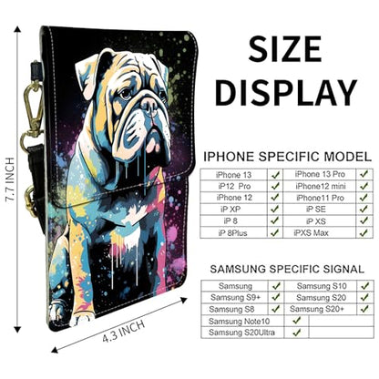 for Women Cell Phone Purse,with Touchscreen Cell Phone Purse,PU Leather Shoulder Bag Waterproof Phone Wallet Case with Clear Touch Screen Window up to 6.7 inch Smartphone, - color: Colorful Cute Dog -242