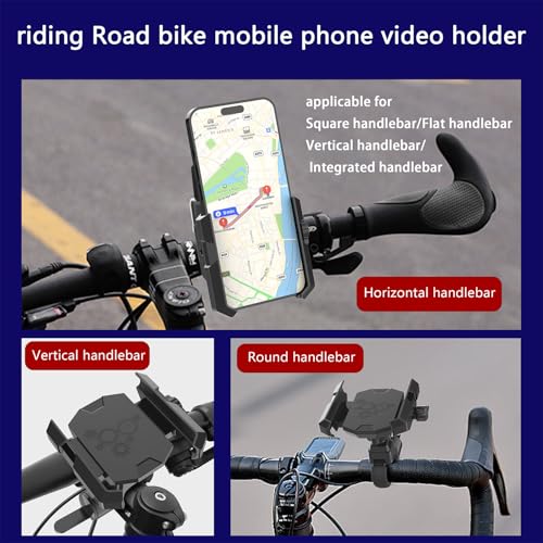 Temvue Stroller Phone Holder,Universal Bike Phone Mount, 360° Rotatable Handlebar Phone Holder with Strong Strap, One-Hand Operation, Motorcycle, Stroller, Treadmill, Fits 4.7–7 inch Phones.