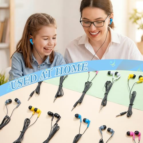 Kigeli 300 Packs Wired Earbuds Bulk, Pure Black - color: Pure Black