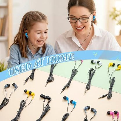 Kigeli 300 Packs Wired Earbuds Bulk, Pure Black - color: Pure Black
