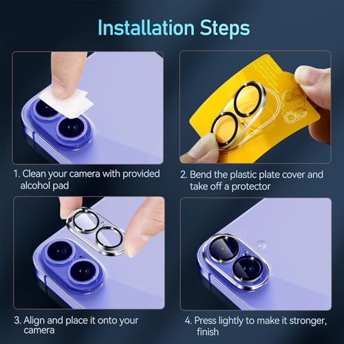ivoler Camera Lens Protector for iPhone 17/16 /16 Plus, 4-Pack - size: iphone 17 6.3"/16 6.1“/16 plus 6.7"