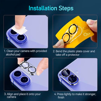 ivoler Camera Lens Protector for iPhone 17/16 /16 Plus, 4-Pack - size: iphone 17 6.3"/16 6.1“/16 plus 6.7"