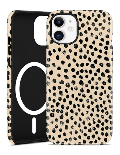 Jusy Magnetic Cheetah Phone Case for iPhone 16 Pro Max,Polka Dot | Compatible with MagSafe,Cute Aesthetic Tortoise Shell Design,TPU and PC Protective Shockproof Cover - color: Polka Dot