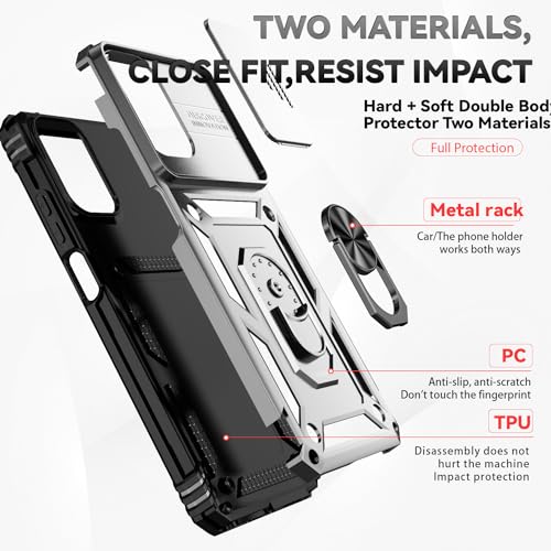 SunStory for Motorola Moto G Play 4G 2024 Case with Kickstand,Silver - color: Silver