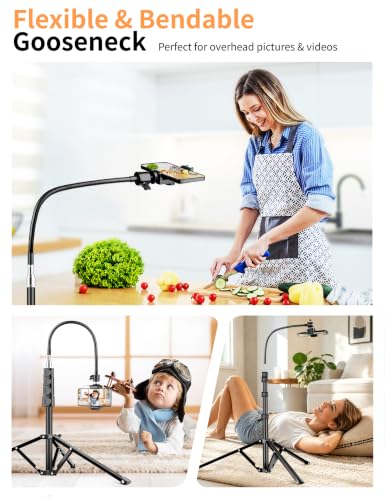 Flexible Tripod for iPhone, 88" Tall Cellphone Tripod with Gooseneck - size: 88 inch