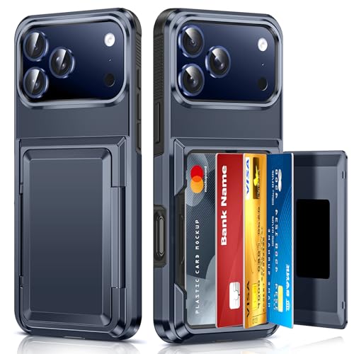 LeYi for iPhone-17-Pro Case Wallet: with Card Holder Blue i Phone iphone17 17pro Cover iPone iohone Protective Funda para Military Grade Heavy Duty Men Phone17 iphone17pro Procase, Navy Blue - color: Blue, size: iPhone 17 Pro 6.3''