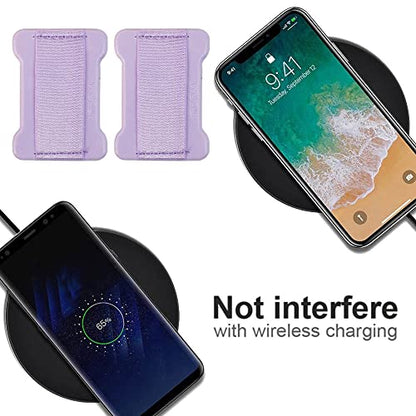 Universal Phone Grip for Smartphones - Phone Holder for Hand for Back of Phone - Wireless Charging Compatible (Black Purple) 2PC - color: Black Purple