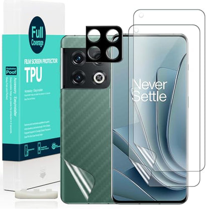 Ibywind 2 Pcs Screen Protector For Oneplus 10 Pro 5G 6.7",Flexible TPU Film,With 1Pc Camera Lens Protector,1Pc Back Film,Bubble Free[Easy to install] - size: OnePlus 10 Pro 6.7 inch
