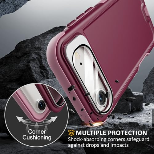 Follaroma Magnetic for iPhone 17 Air Case with Camera Stand, Purple Pink | Built-in Glass Camera Cover,Compatible with MagSafe,Heavy Duty Shockproof Protective,Military-Grade Anti-DropDual Layer Cover - color: Purple Pink, size: iPhone 17 Air 6.5''