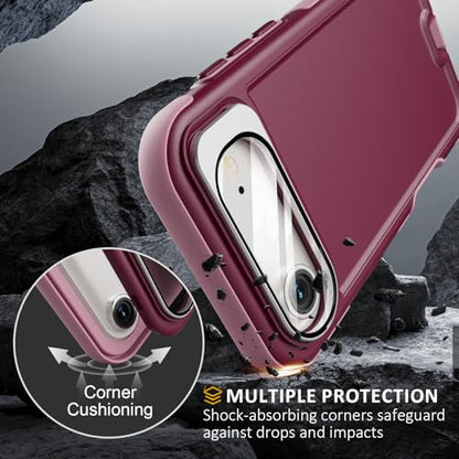 Follaroma Magnetic for iPhone 17 Air Case with Camera Stand, Purple Pink | Built-in Glass Camera Cover,Compatible with MagSafe,Heavy Duty Shockproof Protective,Military-Grade Anti-DropDual Layer Cover - color: Purple Pink, size: iPhone 17 Air 6.5''