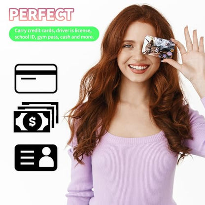 Phone Credit Card Holder Stick on, Phone Case Wallet, Cell Phone Pocket Self Adhesive Stretchy Lycra Stick on Wallet ID Credit Card Case Pouch Sleeve for All Smartphones, Purple Flowering Cow - color: Phone Case Wallet-604
