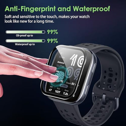 Compatible for Amazfit Bip 6 screen protector, Anti-Scratch 3D Full Screen Coverage flim, Case Friendly, HD Ultra, 3 PACK - size: Amazfit Bip 6