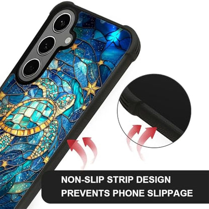 for Samsung Galaxy S24 Plus/S25 Plus Case,Soft Silicone Shockproof Bumper Camera Protection Phone Case-Glass Star Turtle - color: Glass Star Turtle, size: Samsung Galaxy S24 Plus/S25 Plus