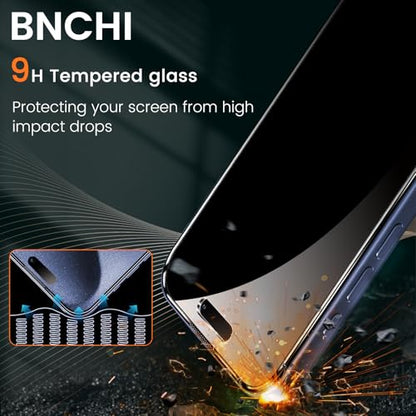 2 Pack 4 Way 360° Privacy Screen Protector for iPhone 15 Pro 6.1-Inches, Horizontal and Vertical All Around Anti-Spy 9H Tempered Glass Film, Scratch Resistant, Zero Bubbles, Face ID Sensitive - size: iPhone 15 Pro