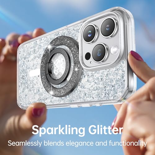 Syncwire Magnetic Phone Grip for MagSafe,Sparkle Ring Holder,Black Diamond - color: Black Diamond