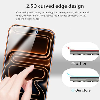Anti Blue Light Screen Protector For iPhone 17 Pro Tempered Glass Film 2-Pack with Easy Alignment Tool