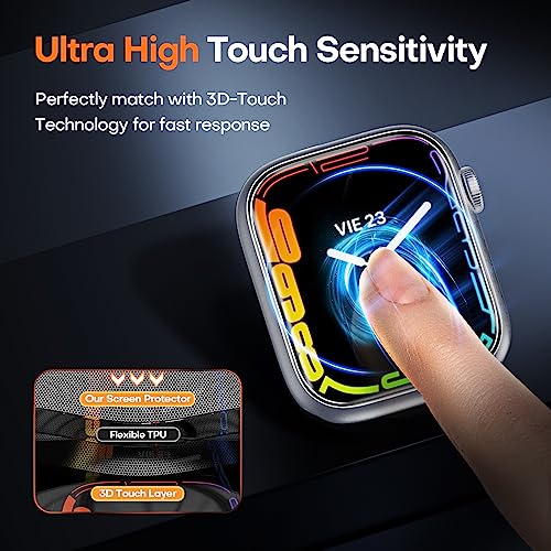 TOCOL 6 Pack Apple Watch 45mm Series 9/8/7 Screen Protector, iWatch 45mm(2023) [HD Clear] [Scratch Resistant] [Bubble Free] [Easy Installation] Ultra-thin TPU Flexible Soft Film,45mm - size: 45mm