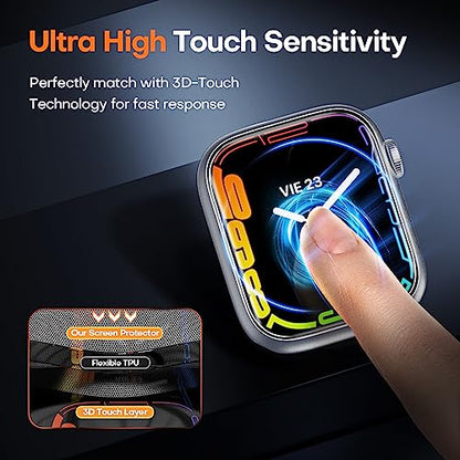 TOCOL 6 Pack Apple Watch 45mm Series 9/8/7 Screen Protector, iWatch 45mm(2023) [HD Clear] [Scratch Resistant] [Bubble Free] [Easy Installation] Ultra-thin TPU Flexible Soft Film,45mm - size: 45mm