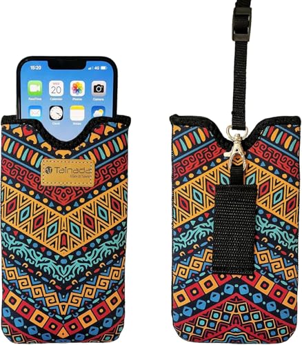Tainada Neoprene Cell Phone Sleeve Case with Belt Loop Holster (Folk Style) - color: Folk Style