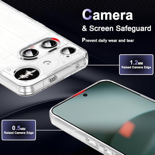 Case for Nothing Phone 3, Military Grade Drop Protection Phone Case, Yellowing Resistant, Anti-Scratch Hard PC Back, Shockproof Hard Ultra-Thin Protective Cover, Clear - size: Nothing Phone 3