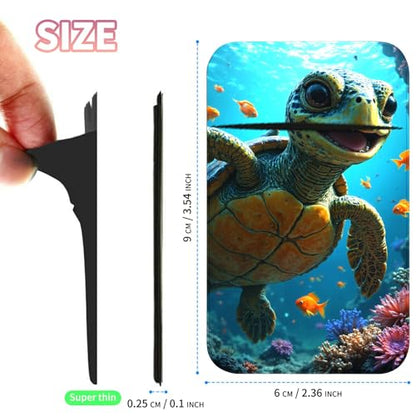 Phone Credit Card Holder Stick on, Cell Phone Pocket Self Adhesive Stretchy Stick on Wallet ID Credit Card Case Pouch Sleeve with Flap for All Smartphones, Baby Sea Turtle - color: Baby Sea Turtle