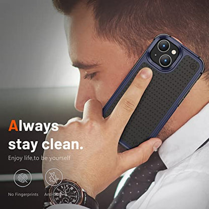 Designed for iPhone 14 Case iPhone 13 Case 2 in 1 Gift Militay Grade Drop Protective Rugged Heavy Duty Cover Shockproof Case for iPhone 14 Phone Case for Women Men boy Girl (Blue+Black) - color: Blue+Black