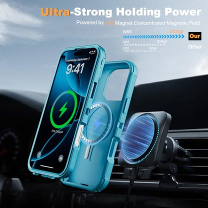 Follaroma for iPhone 16 Pro Case,Magnetic,Heavy Duty Case,6.3'',Teal - color: Teal, size: iPhone 16 Pro 6.3''