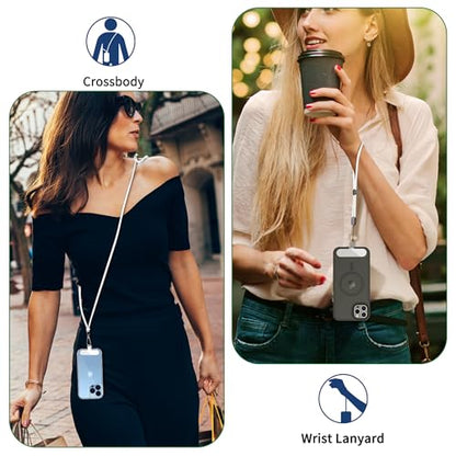 CACOE Phone Lanyard, White, 2 Pcs - color: White, size: 30"（Neck Strap×1）+8"（Wrist Strap×1）