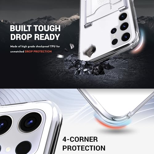 Shields Up for Samsung Galaxy S24 Ultra Case with Card Holder Stand, Clear - color: Clear, size: Galaxy S24 Ultra
