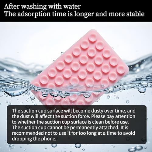 SHENGXIN 2 Pack Silicone Double-Sided Suction Grip – 40 Cups per Side, Strong Hold for iPhone, Galaxy, Pixel, Android – Hands-Free for Selfies & Videos(Chalk Pink) - color: Chalk Pink
